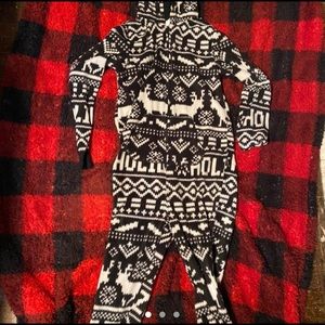 Hooded Christmas footless onsie comfy size M